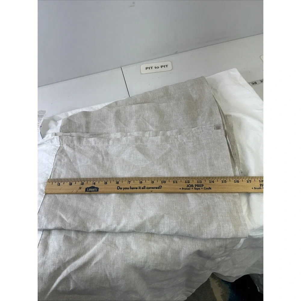 Restoration Hardware RH 100% Linen Cal King Bed Skirt Tan Italian Heritage 15.5